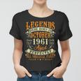 61 Jahre Legenden Oktober 1961 Geboren Frauen Tshirt, Retro Geburtstags-Design