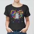 Autism Awareness Siberian Husky Cute Heart Dog Dad Mom Gift Women T-shirt