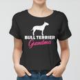 Bullterrier Oma Schwarzes Frauen Tshirt, Hunde Silhouette & Text in Pink