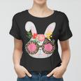 Cute Bunny Face Leopard Glasses Easter For Women N Girl Women T-shirt