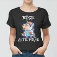 Damen Böse Alte Frau Für Oma Großmuter Spruch Rockerin Frauen Tshirt