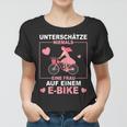 Damen E-Bike Fahrrad Fahren Fahrradfahrer Fahrradfahrerin Frauen Tshirt