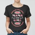 Damen Frauen Tshirt Mama und Oma Rocker mit Blumen & Vintage-Schrift