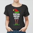Damen Frauen Tshirt Social Media Elfe, Partnerlook Weihnachten