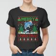 Dolphin Fish Lover Xmas Tree Ugly Santa Dolphin Christmas Gift Women T-shirt
