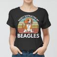 Easily Distracted By Beagles Funny Beagle Dog Mom Gift Women T-shirt