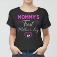 Funny Mommys First Mothers Day Heart Footprint Tee Women T-shirt