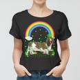 Funny Shamrock Vintage Rainbow Basset Hound St Patricks Day Women T-shirt