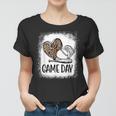 Game Day Baseball Decorations Leopard Heart Soccer Mom Mama Women T-shirt