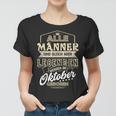 Herren Frauen Tshirt Legenden Geboren im Oktober, Einzigartiges Männer Tee