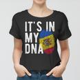 Its In My Dna Moldawien Flagge Fingerabdruck Frauen Tshirt