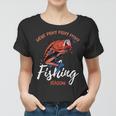 Lustiges Angler-Frauen Tshirt Here Fishy Fishy, Perfekt für Angelsaison