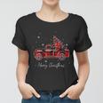Merry Christmas Buffalo Truck Tree Red Plaid Family Matching Women T-shirt