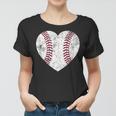 Mothers Day Gift Distressed Heart Baseball Heart Mom Mama Women T-shirt