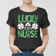 Nurse St Patricks Day Lucky To Be A Nurse Shamrocks Plaid Women T-shirt
