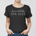 Opa 2023 Herzschlag Schwangerschaft Verkünden Für Großvater Frauen Tshirt