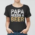 Papa Braucht Ein Bier Lustiges Herren Frauen Tshirt, Statement in Schwarz