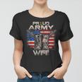 Proud Army Wife America Flag Us Military Pride Women T-shirt