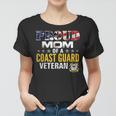Proud Mom Of A Coast Guard Veteran American Flag Military Women T-shirt