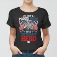 Proud Wife Veteran Hero Us Flag Vintage Veterans Day Husband Women T-shirt