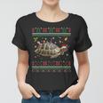 Russische Schildkröte Weihnachts-Frauen Tshirt, Hässliches Rentier-Motiv