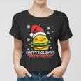 Ugly Christmas Sweater Burger Happy Holidays With Cheese V16 Women T-shirt