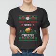 Ugly Christmas Sweater Burger Happy Holidays With Cheese V3 Women T-shirt
