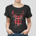 Uncle Deer Christmas Pajama Red Plaid Buffalo Matching Women T-shirt