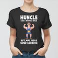 Uncle Huncle Mustache Bodybuilder Gym Workout Women T-shirt
