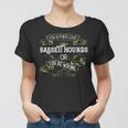 Vintage Bassett Hound Retro Love Best Breed Mom Dad Doggo Women T-shirt