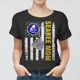 Vintage Seabee Mom American Flag Cool Veteran Day Gift Women T-shirt