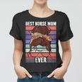 Womens Best Nurse Ever Mothers Day Retro Messy Bun Mom Momma Women T-shirt