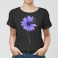 Womens Esophageal Cancer Awareness Sunflower Periwinkle Ribbon Women T-shirt