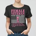 Womens Female Veteran With Three Sides Women Veteran Mother Grandma Women T-shirt