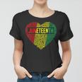 Womens Junenth Heart Black Pride Freedom Day 1865 June 19Th Women T-shirt
