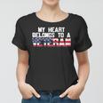 Womens My Heart Belongs To A Veteran Awesome Veteran Day Design Women T-shirt