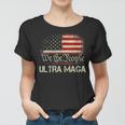 Womens Ultra Maga Funny Anti Biden Us Flag Pro Trump Trendy Women T-shirt