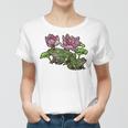 Cottagecore Aesthetic Embroidery Frogs Butterfly Frog Lover Women T-shirt