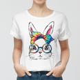 Cute Bunny Face Tie Dye Glasses Easter Day Womens Girls Women T-shirt
