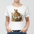Easter Bunny Rabbit Women - Happy Bunny Flower Graphic Girl Women T-shirt