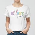 Hoppy Teacher Easter Bunny Ears With Smile Face Meme Women T-shirt