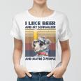 I Like Beer And My Schnauzer And Maybe 3 People Retro Style Women T-shirt