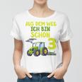 Kinder Ich Bin Schon 3 Traktor Frauen Tshirt für Jungen, Trecker Motiv