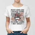 Messy Buns & Loaded Guns Raising Lions Usa Pro Gun Mom Women T-shirt