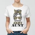Proud Army Aunt Camouflage Messy Bun Soldier Mothers Day Women T-shirt