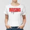 Raising Legends Slogan Frauen Tshirt, Weiß mit Rotem Text