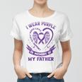 Womens Purple In Memory Of Father Dad Pancreatic Cancer Awareness Women T-shirt