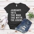 50 Years Old Birthday Gifts The Man Myth Legend January 1972 Women T-shirt Unique Gifts