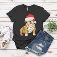 Bulldogs With Santa Hat And Lights Ugly Christmas Great Gift Women T-shirt Unique Gifts