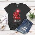 Christian Lion Cross Religious Saying Blood Cancer Awareness V2 Women T-shirt Funny Gifts